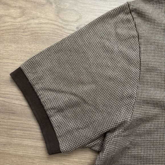 Vintage Polo Ralph Lauren Men’s XL Brown Houndstooth Pima Cotton Polo Shirt - Picture 6 of 8